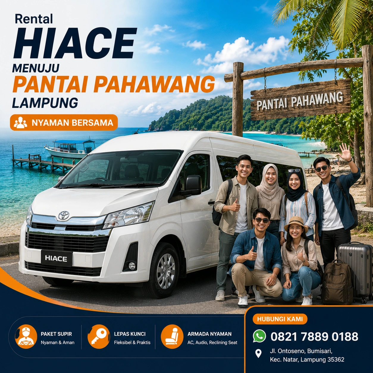 Rental Hiace Menuju Pantai Pahawang Lampung Nyaman Bersama baru