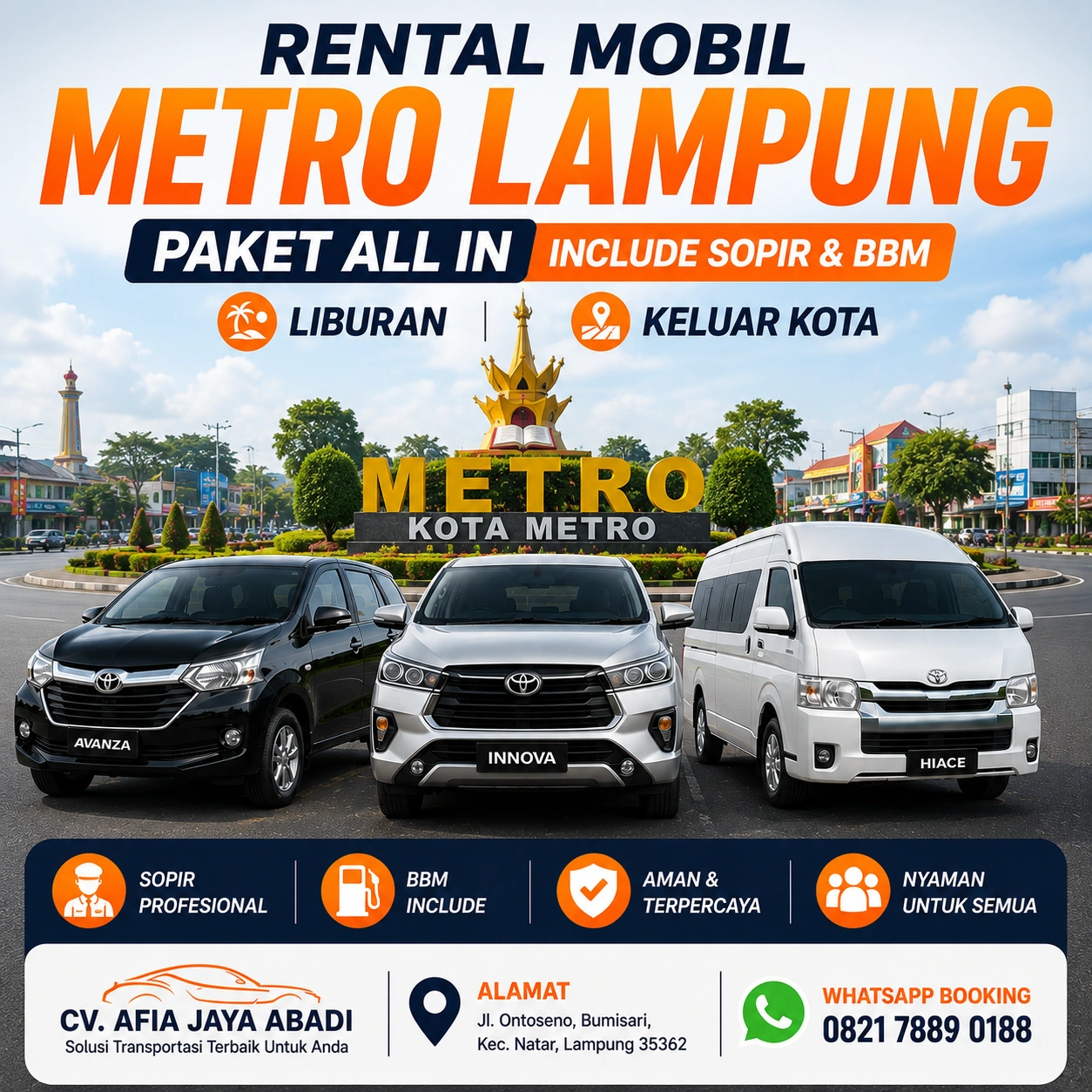 Rental Mobil Way Halim Bandar Lampung Lepas Kunci Atau Paket Sopir