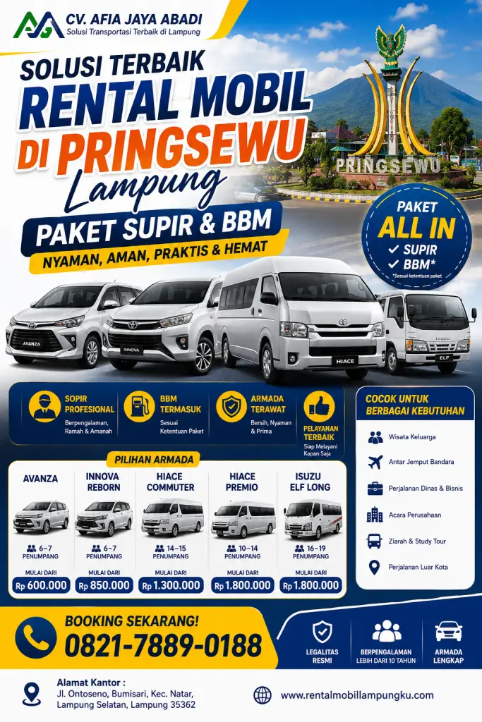 # Solusi Terbaik Rental Mobil Di Pringsewu Lampung Dengan Paket Supir & BBM