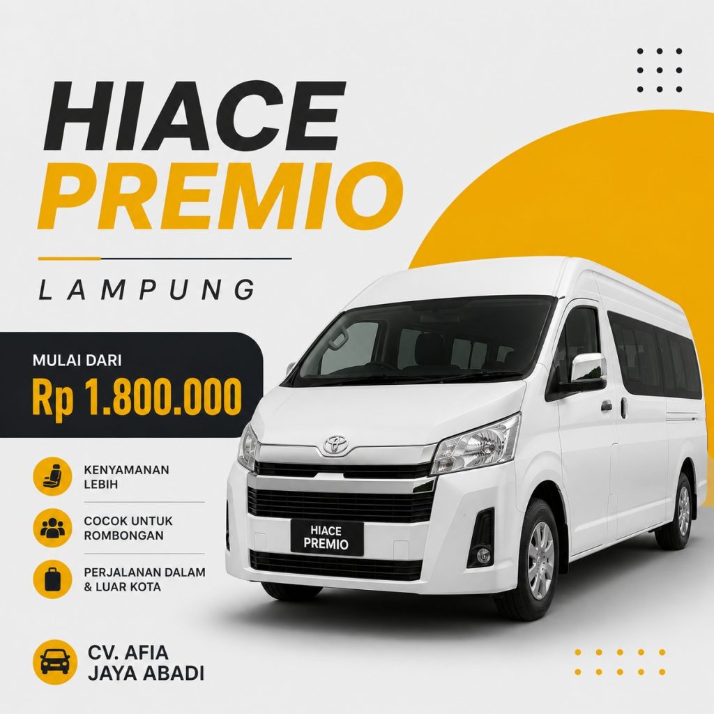 sewa hiace premio lampung